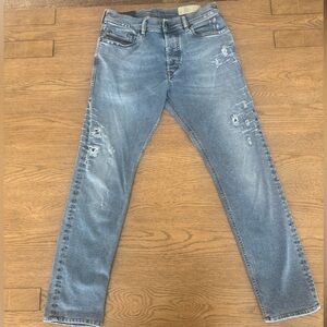 Diesel Industry Slim Carrot Jeans Distressed Stretch Denim 29 Tepphar 0B0AC